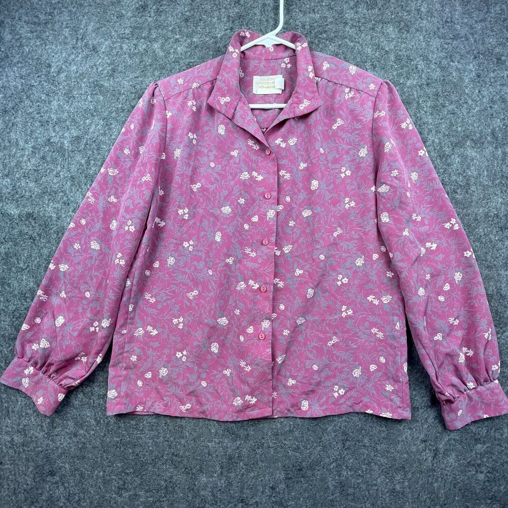 Vintage Country Sophisticates by Pendleton Blouse 12 Mauve Cottage Granny‎ Girly
